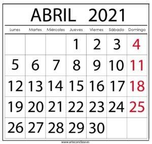 Los meses del año 2021